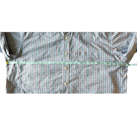 IZOD Blue/Burgundy Checkered Button-Down Mens Size 2XL - Picture 5 of 7